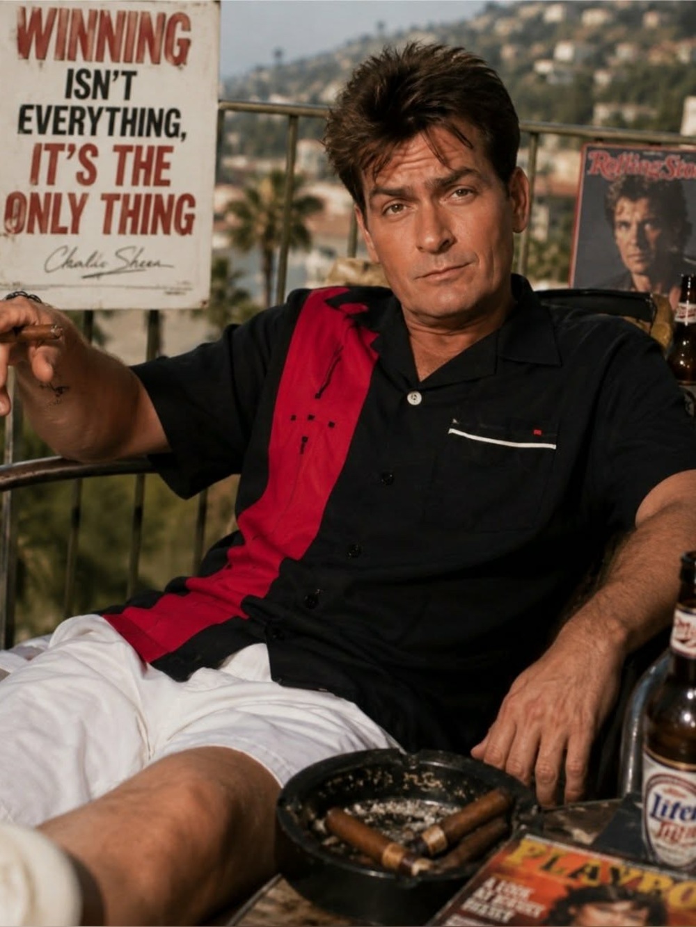 Da Vinci Charlie Sheen mens button up shirt